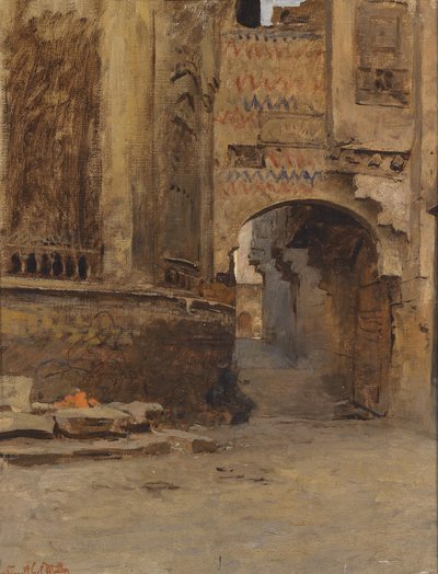 Archway in Cairo, Street Alfat-el-Hammam by Leopold Muller